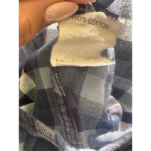 Racing Green Plaid Flannel Button Down Shirt Blue White – Men’s L - Picture 5 of 6